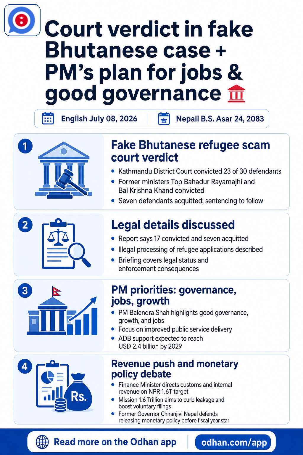 Court verdict in fake Bhutanese case + PM’s plan for jobs & good governance 🏛️