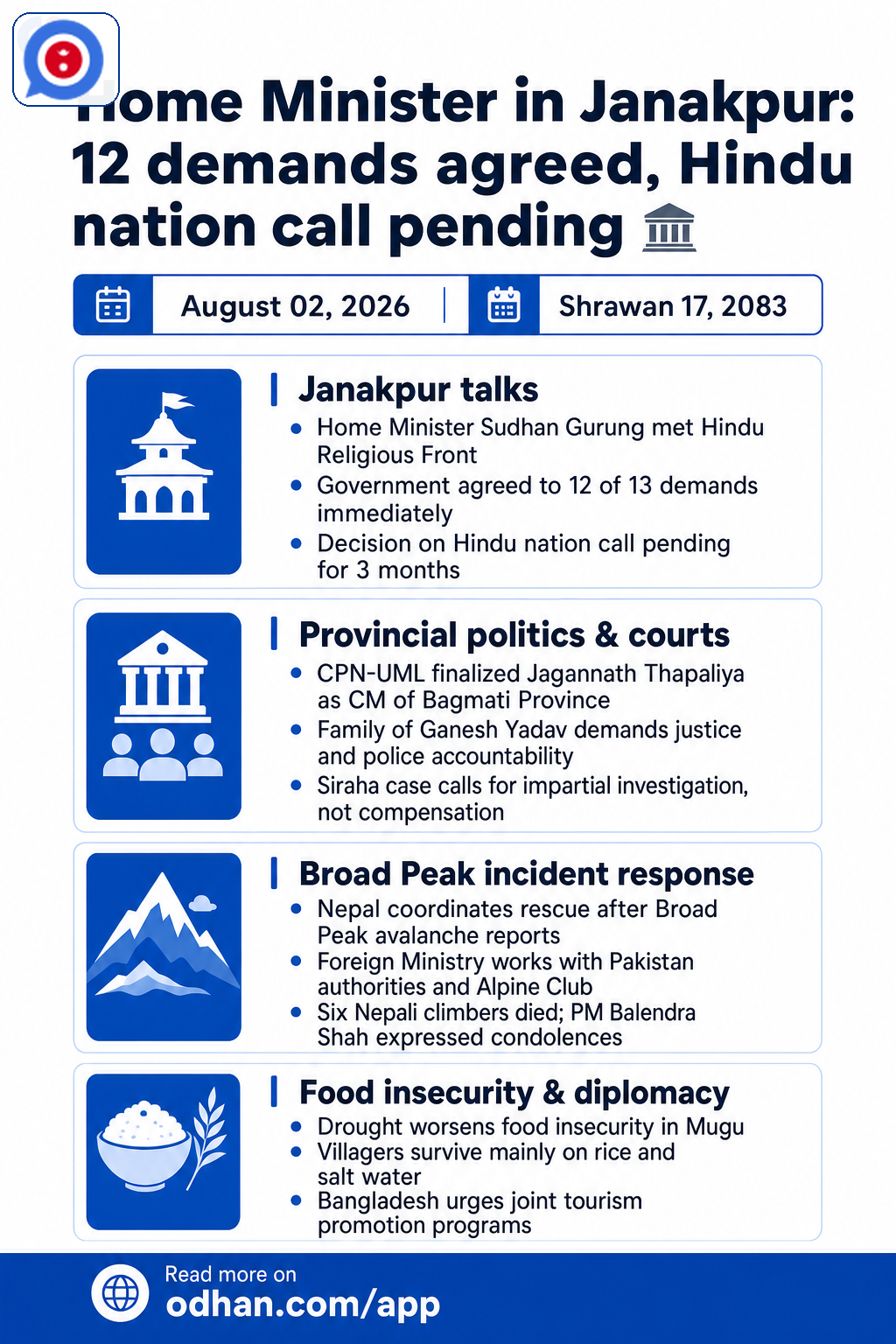 Home Minister in Janakpur: 12 demands agreed, Hindu nation call pending 🏛️