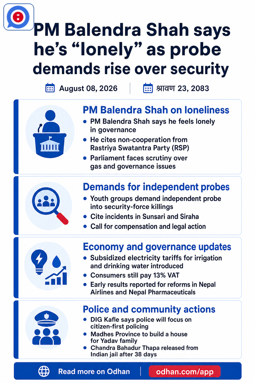 PM Balendra Shah says he’s “lonely” as probe demands rise over security